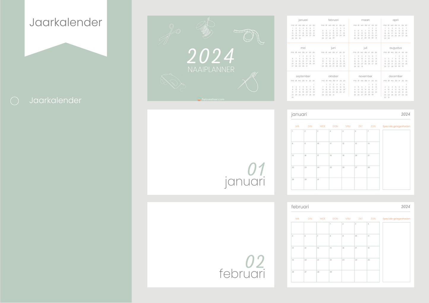 BUNDEL : Naaiplanner, Naai organizer en Kalender